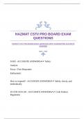 HAZMAT CSTI/ PRO BOARD EXAM QUESTIONS WITH GUARANTEED ACCURATE ANSWERS