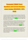 Paramedic FISDAP Final | Questions and Correct Answers | Latest Update 2024/2025 | 100% PASS