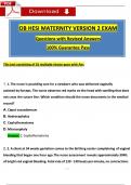 OB HESI Maternity 2024 Version 2 Exam Questions and Verified Answers, 100% Guarantee Pass 