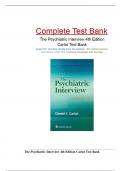 The Psychiatric Interview 4th Edition Carlat Test Bank 2024