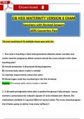 2024 OB HESI Maternity Version 6 Exam Questions and Verified Answers, 100% Guarantee Pass 