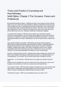 Theory and Practice of Counseling and Psychotherapy. exam questions with correct answers with complete A+solution 2024/2025 