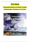 Test Bank For Understanding Weather and Climate 7th Edition by Aguado & Burt All 1-17 Chapters Covered ,Latest Edition, ISBN:9780321975904