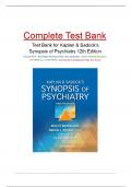 Test Bank for Kaplan & Sadock-s Synopsis of Psychiatry 12th Edition 2024.