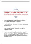 OSHA 511 GENERAL INDUSTRY EXAM WITH GUARANTEED ACCURATE ANSWERS