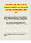 DEVOTED CERTIFICATION 24 | Questions and Correct Answers | Latest Update 2024/2025 | 100% PAS