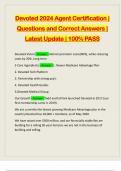 Devoted 2024 Agent Certification | Questions and Correct Answers | Latest Update | 100% PASS