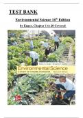 Test Bank for Environmental Science: The Study of Interrelationships, 16th Edition by Enger & Smith, ISBN: 9781260722239, All Chapters 1 to 20 Covered, Verified Latest Edition