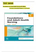 TEST BANK For Foundations and Adult Health Nursing 9th Edition Cooper All 1-58 Chapters Covered ,Latest Edition, ISBN:9780323812054