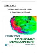 Test Bank for Economic Development 13th Edition by Todaro & Smith, All Chapters 1 to 15 Covered, Verified Latest Edition