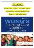 Test Bank - Wong's Nursing Care of Infants and Children, 11th Edition by Hockenberry, 2024  Chapter 1 to 34 | All Chapters complete ISBN-9780323549394