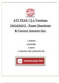 ATI TEAS 7 || 4 Versions - Exam Questions & Correct Answers for Science, Reading, Math, English, and Language Use Actual Exams || updated 2024|2025