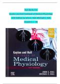 TEST BANK For Guyton and Hall Textbook of Medical Physiology, 14th Edition by John E. Hall; Michael E. Hall, Verified Chapters 1 - 86, Complete Newest Version