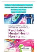 TEST BANK For Davis Advantage for Townsend’s Essentials of Psychiatric Mental Health Nursing, 9th Edition by Karyn Morgan, Verified Chapters 1 - 32, Complete Newest Version