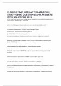 FLORIDA CIVIC LITERACY EXAM (FCLE) STUDY GUIDE QUESTIONS AND ANSWERS WITH SOLUTIONS 2025