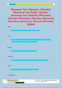 Placement Test: Chemistry, Chemistry  Placement Test Guide, chemistry  placement test, Chemistry Placement,  Chemistry Placement, Chemistry Placement Questions and Correct Answers the Latest  Update