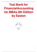 TEST BANK for Financial Accounting for MBAs 8th Edition by Peter Easton & John Wild. (Complete Download)