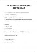  GRC-GENERAL PEST AND RODENT CONTROL EXAM QUESTIONS AND ANSWERS 2024