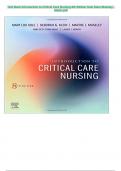 Test Bank for Introduction To Critical Care Nursing 8th Edition By Sole, Klein & Moseley All 1-21 Chapters Covered ,Latest Edition,