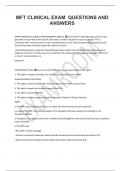 MFT CLINICAL EXAM  QUESTIONS AND  ANSWERS