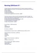 Nursing 220-Exam # 1 Questions And Answers Already Graded A+