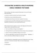  PSYCHIATRIC & MENTAL HEALTH NURSING - SHIELA VIDEBECK TEST BANK QUESTIONS AND ANSWERS 2024