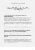 Lifeguard final Exam Questions With Correct Answers