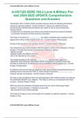 A-US1329 SERE 100.2 Level A Military Pre-test 2024-2025 UPDATE Comprehensive Questions and Answers