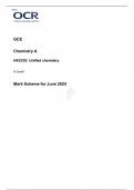 OCR A Level Chemistry A H432/03 JUNE 2024 MARK SCHEME: Unified chemistry