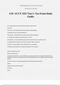 LSU ACCT 3221 Test 1: Tax Exam Study Guide.