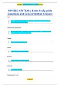 REVISED ATI TEAS 7 Exam Stufy guide  Questions and Correct Verified Answers