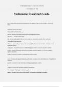 Mathematics Exam Study Guide.