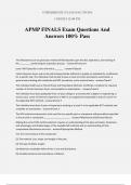 APMP FINALS Exam Questions And Answers 100% Pass