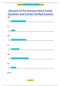 Skywest FA Pre Entrance Work Packet Questions and Correct Verified Answers