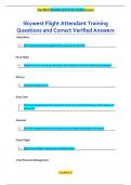 Skywest Flight Attendant Training Questions and Correct Verified Answer