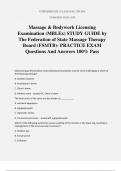 Massage & Bodywork Licensing Examination (MBLEx) STUDY GUIDE by The Federation of State Massage Therapy Board (FSMTB)- PRACTICE EXAM Questions And Answers 100% Pass