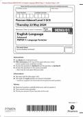 Pearson Edexcel 9EN0/01GCE In English Language (9EN0) Paper 1: Language VariationMerged Question Paper + Mark Scheme