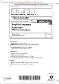 Pearson Edexcel 9EN0/02 GCE In English Language (9EN0) Paper 2: Child Language Merged Question Paper + Mark Scheme