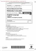 Pearson Edexcel 9EN0/03 GCE In English Language (9EN0) Paper 3: Investigating Language Merged Question Paper + Mark Scheme