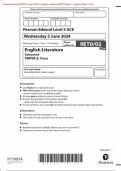 Pearson Edexcel 9ET0/02 Level 3 GCE In English Literature (9ET0) Paper 2: Prose Merged Question Paper + Mark Scheme