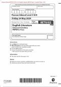 Pearson Edexcel 8ET0/02 GCE Advance Subsidiary In English Literature (8ET0) Paper 2: Prose Merged Question Paper + Mark Scheme