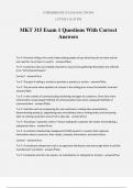 MKT 315 Exam 1 Questions With Correct Answers