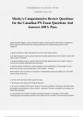 Mosby's Comprehensive Review Questions for the Canadian PN Exam Questions And Answers 100% Pass.