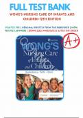 Test Bank for Wongs Nursing Care of Infants and Children 12th Edition by  Hockenberry