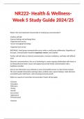 NR222- Health & Wellness- Week 5 Study Guide 2024/25