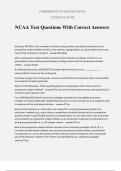 NCAA Test Questions With Correct Answers