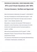 ATO Level II Exam Questions with 100% Correct Answers | Verified and Approved