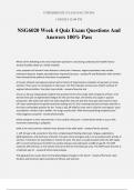 NSG6020 Week 4 Quiz Exam Questions And Answers 100% Pass