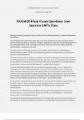 NSG6020 Final Exam Questions And Answers 100% Pass