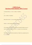 CMFO Exam Questions With Solutions 100% Correct